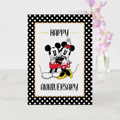 Mickey &amp; Minnie Happy Anniversary Foil Greeting Card