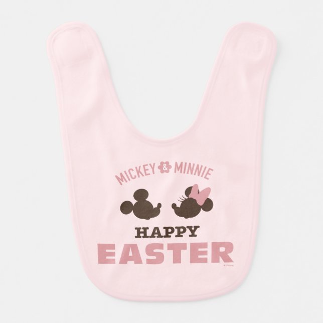 Mickey & Minnie | Happy Easter Baby Bib (Front)