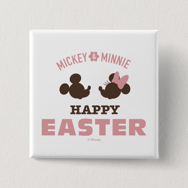 Mickey & Minnie | Happy Easter Button (Front)