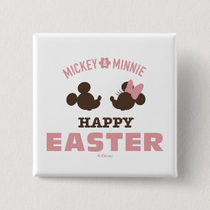 Mickey & Minnie   Happy Easter Button