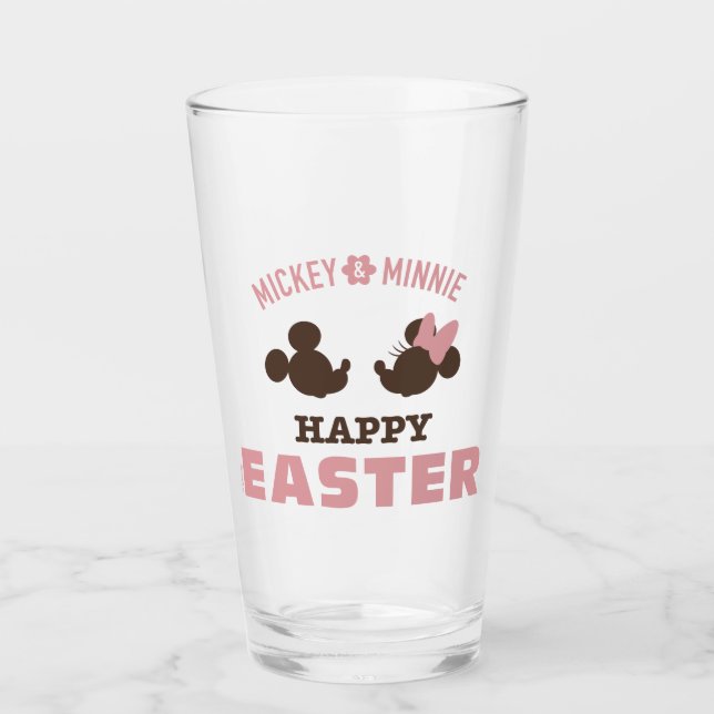 Mickey & Minnie | Happy Easter Glass (Front)