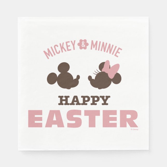 Mickey & Minnie | Happy Easter Napkins (Front)