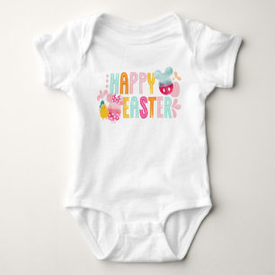 Mickey & Minnie   Happy Easter Watercolor Graphic Baby Bodysuit