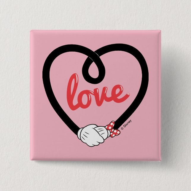 Mickey & Minnie | Heart Love Button (Front)