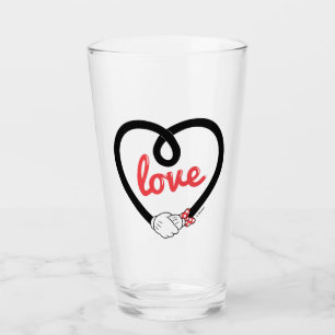Mickey & Minnie   Heart Love Glass