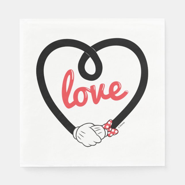 Mickey & Minnie | Heart Love Napkins (Front)