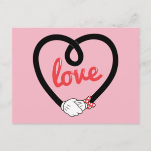 Mickey & Minnie Heart Love Postcard