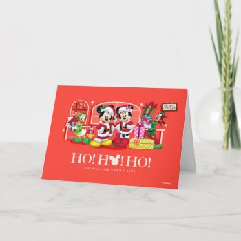 Mickey & Minnie | Ho Ho Ho Holiday Card by MickeyAndFriends at Zazzle