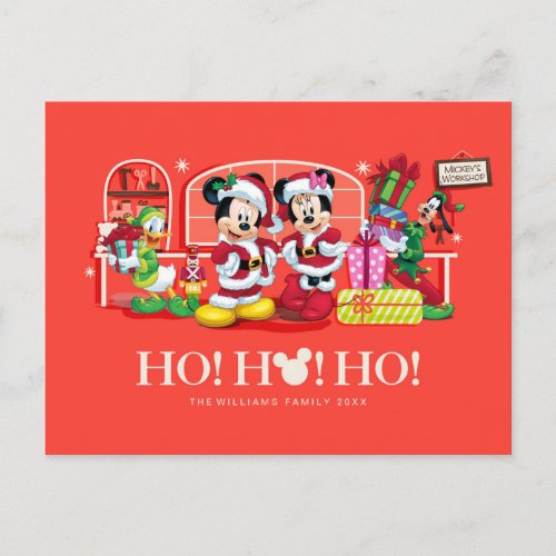 Mickey  Minnie  Ho Ho Ho Postcard