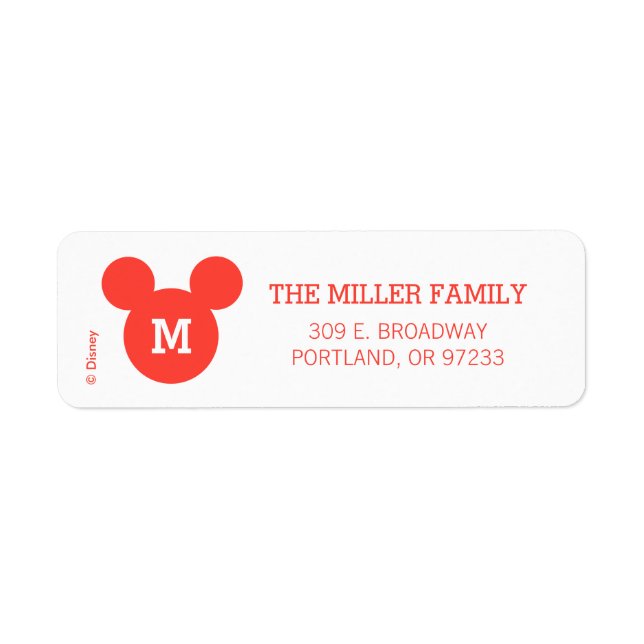 Mickey & Minnie | Ho Ho Ho Red Icon with Monogram Label (Front)