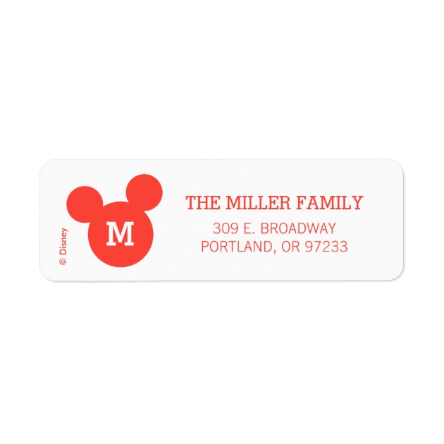 Mickey & Minnie | Ho Ho Ho Red Icon With Monogram Label