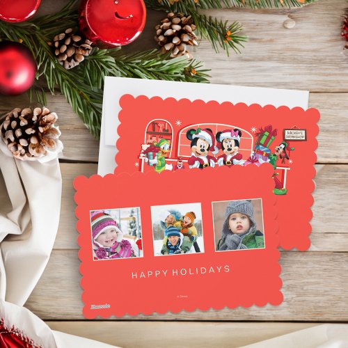 Mickey  Minnie  Ho Ho Ho with Photos Holiday Card