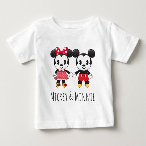 Mickey  Minnie Holding Hands Emoji 2 Baby T_Shirt