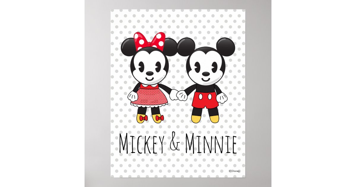 mickey mouse and minnie mouse drawings holding hands