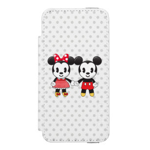 Mickey & Minnie Holding Hands Emoji Wallet Case For iPhone SE/5/5s