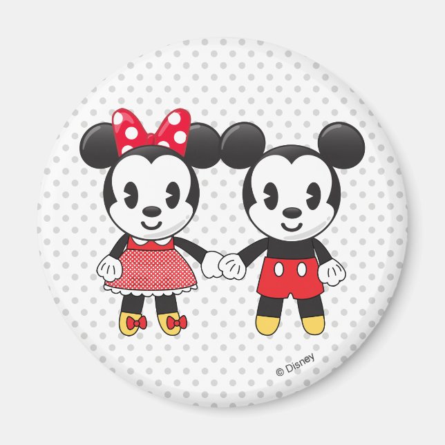 Mickey & Minnie Holding Hands Emoji Magnet (Front)