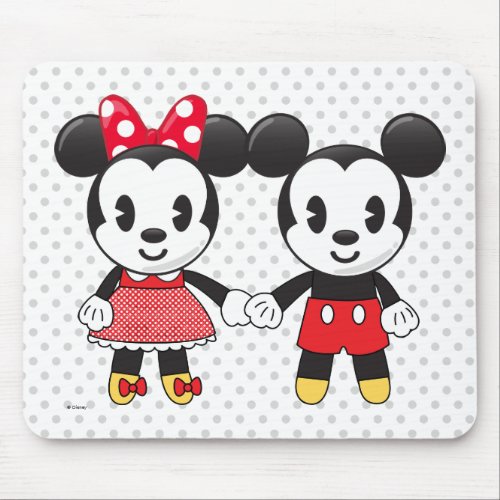 Mickey  Minnie Holding Hands Emoji Mouse Pad
