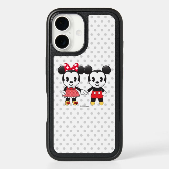 Mickey & Minnie Holding Hands Emoji Otterbox iPhone Case (Back)