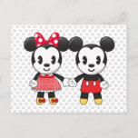 Mickey &amp; Minnie Holding Hands Emoji Postcard