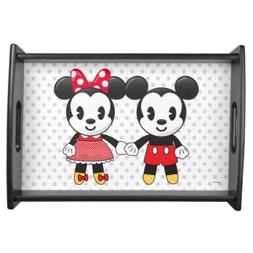 Mickey  Minnie Holding Hands Emoji Serving Tray