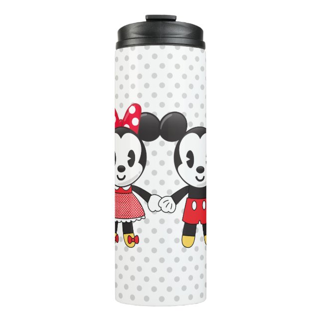 Mickey & Minnie Holding Hands Emoji Thermal Tumbler (Front)