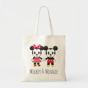 Mickey & Minnie Holding Hands Emoji Tote Bag