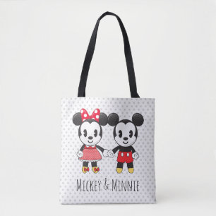 Mickey & Minnie Holding Hands Emoji Tote Bag