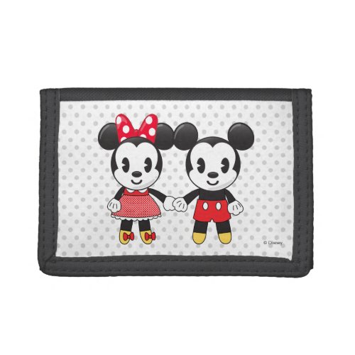 Mickey  Minnie Holding Hands Emoji Tri_fold Wallet
