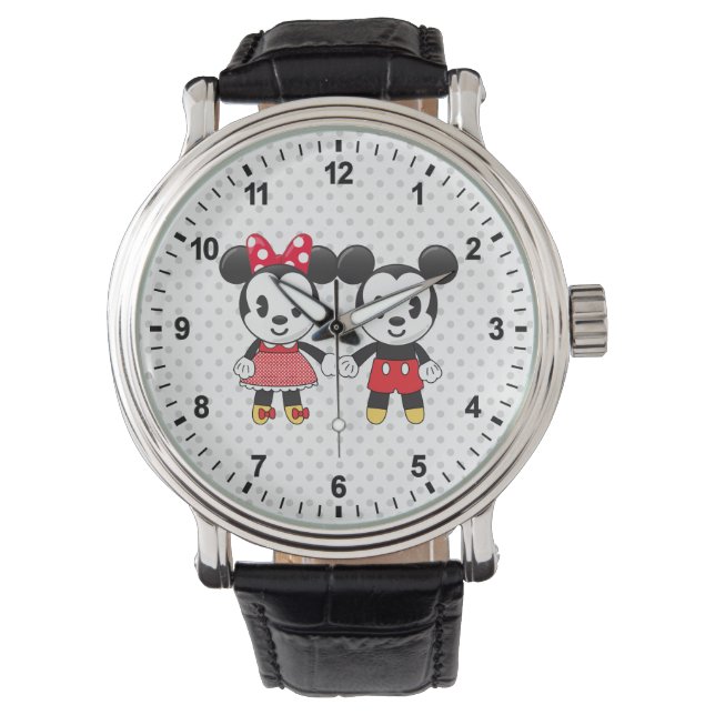Mickey & Minnie Holding Hands Emoji Watch (Front)