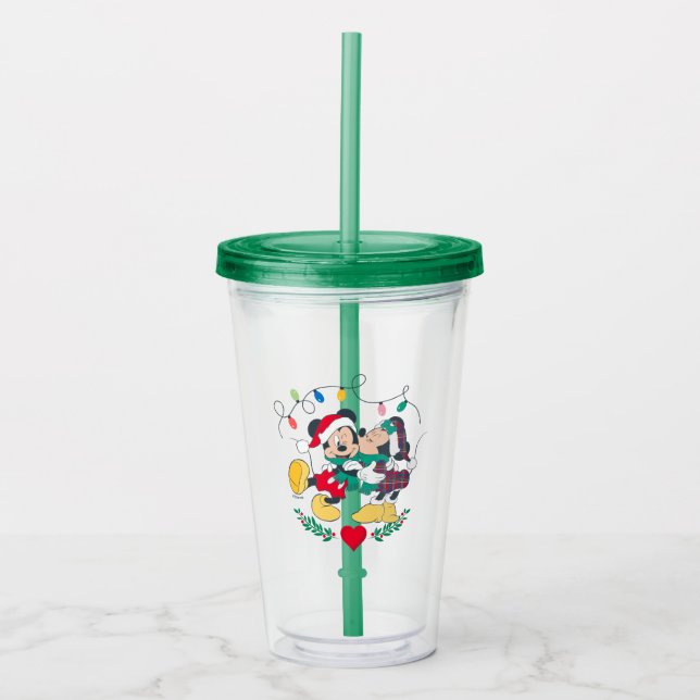 Mickey & Minnie | Holiday Kisses Acrylic Tumbler (Front)