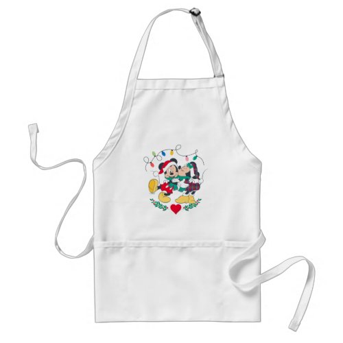 Mickey  Minnie  Holiday Kisses Adult Apron