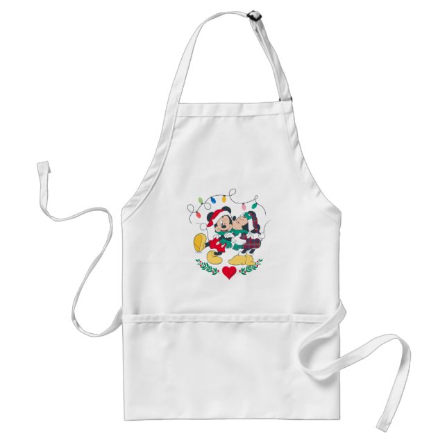 Mickey & Minnie | Holiday Kisses Adult Apron (Front)