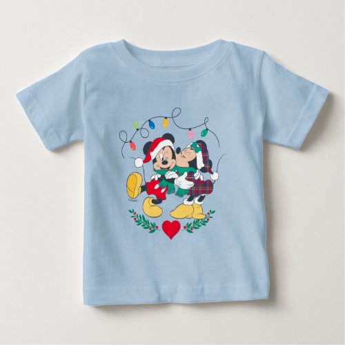 Mickey  Minnie  Holiday Kisses Baby T_Shirt