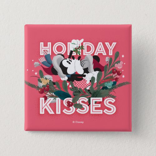 Mickey  Minnie  Holiday Kisses Button