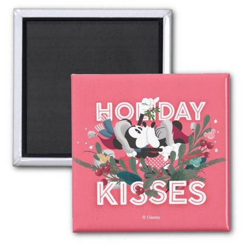 Mickey  Minnie  Holiday Kisses Magnet