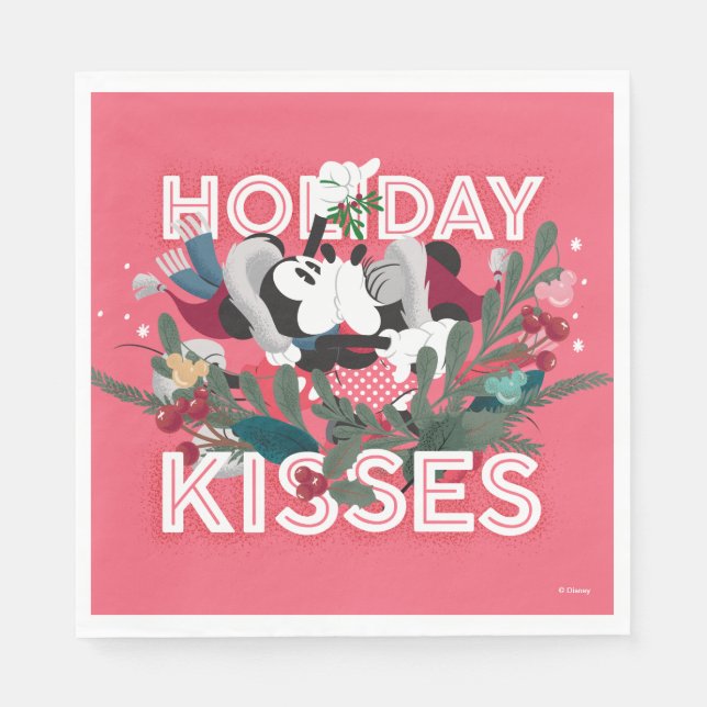 Mickey & Minnie | Holiday Kisses Napkins (Front)