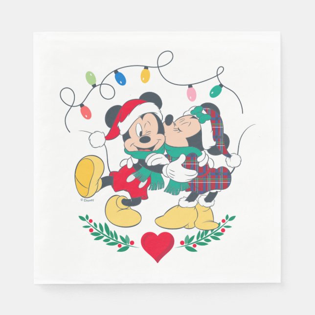 Mickey & Minnie | Holiday Kisses Napkins (Front)
