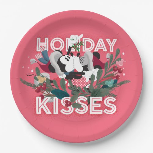 Mickey  Minnie  Holiday Kisses Paper Plates