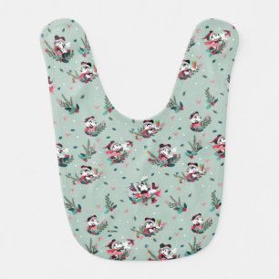 Mickey & Minnie Holiday Kisses Pattern Baby Bib