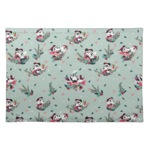 Mickey & Minnie Holiday Kisses Pattern Cloth Placemat