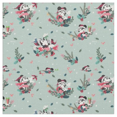 Mickey & Minnie | Holiday Kisses Pattern Fabric