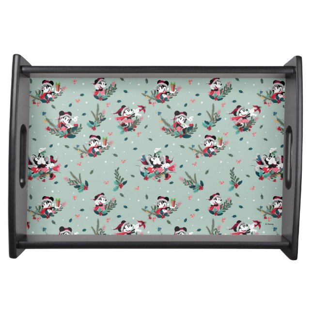 Mickey & Minnie | Holiday Kisses Pattern Serving Tray (Front)
