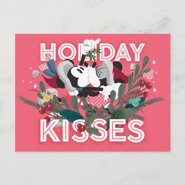Mickey & Minnie | Holiday Kisses Postcard (Front)