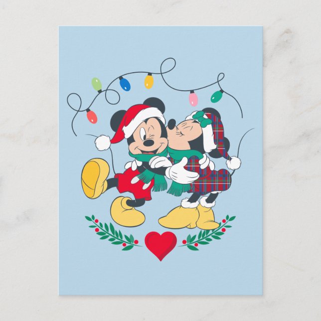 Mickey & Minnie | Holiday Kisses Postcard (Front)