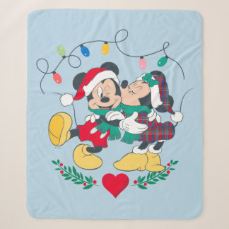 Mickey & Minnie | Holiday Kisses Sherpa Blanket