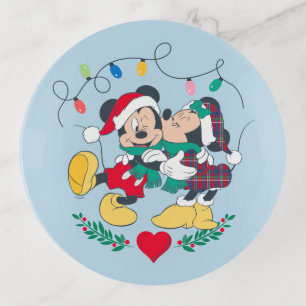 Mickey & Minnie   Holiday Kisses Trinket Tray