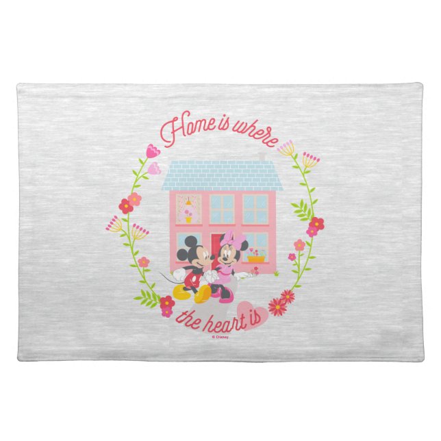 Mickey & Minnie | Home Is Where The Heart Is Cloth Placemat (Front)