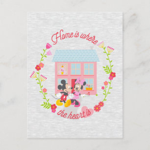 Mickey & Minnie Home Is Where The Heart Is Postcard