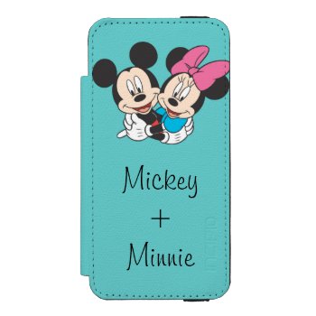 Mickey & Minnie | Hugging Wallet Case For Iphone Se/5/5s by MickeyAndFriends at Zazzle