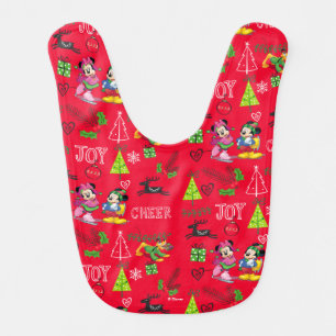 Mickey & Minnie Ice Skating Baby Bib